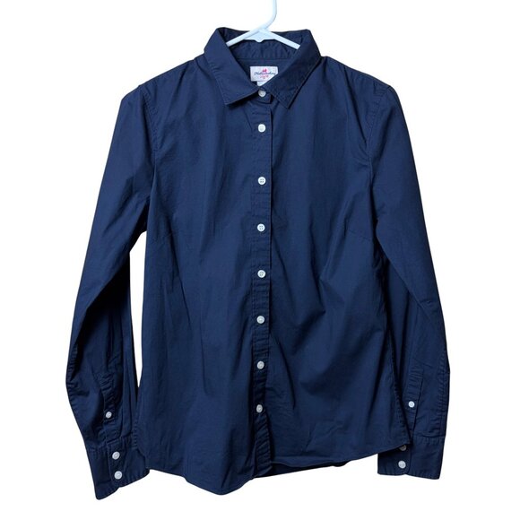 J. Crew Factory Haberdashery Stretch Classic Button-Down Shirt (Navy) - Size M - Picture 1 of 4